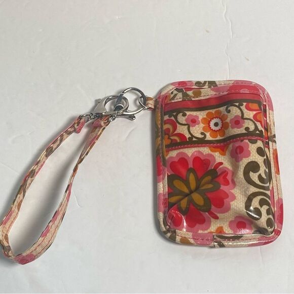 Vera Bradley Folkloric Pink/Orange Floral Cellphone Case W/Wrist Strap - Picture 1 of 9